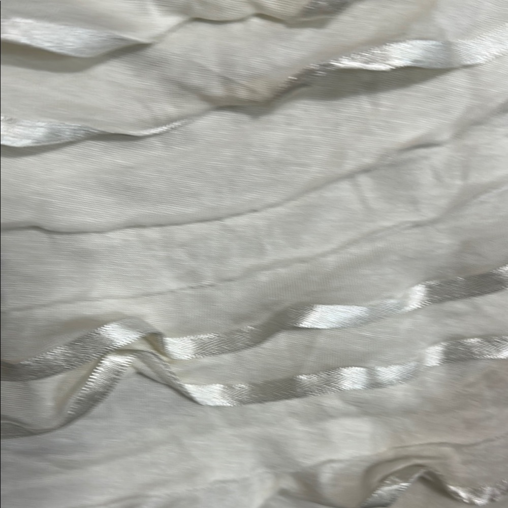White Ruffled Women's Tank Top - Picture 2 of 8